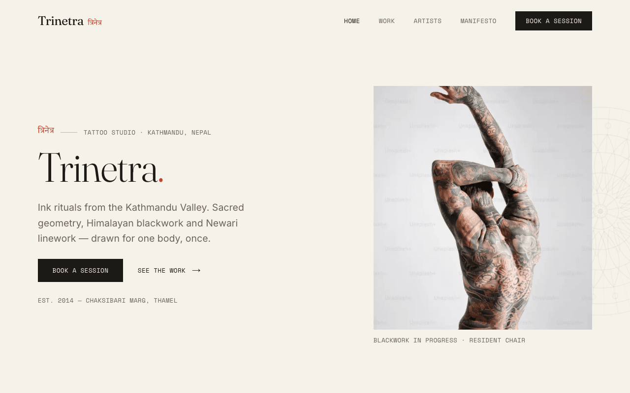 Tattoo Studio website preview