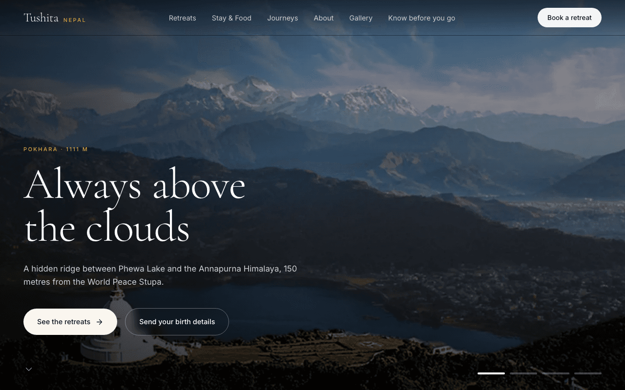 Tushita website preview
